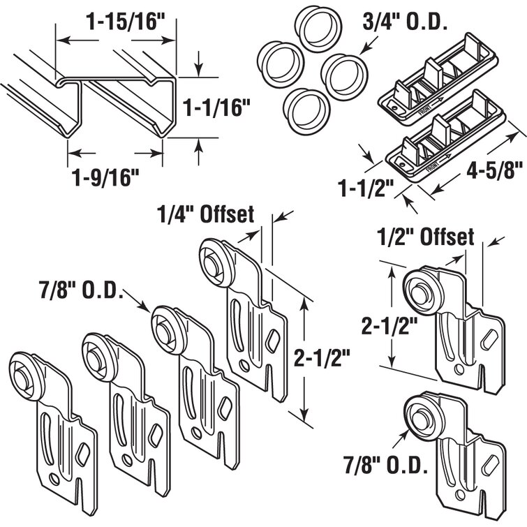 Prime Line By Pass Closet Door Track Kit Wayfair Canada 4511